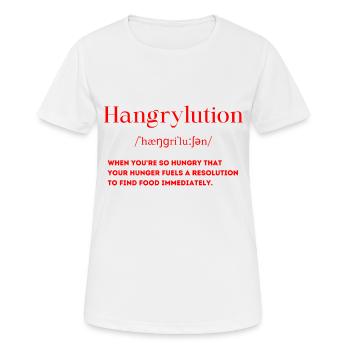Définition de Hangrylution Sensation d’alimentation affamée - T-shirt respirant Femme - blanc - Devant - AI Model Female 172 dark (172cm)