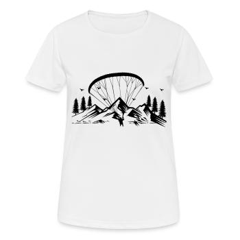 Schwerelose Leidenschaft: Genussvolles Paragliding - Frauen T-Shirt atmungsaktiv - Weiß - Vorne - AI Model Female 172 dark (172cm)