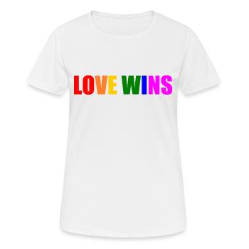 Love wins - Women's Breathable T-Shirt - white - Front - AI Model Female 172 dark (172cm)
