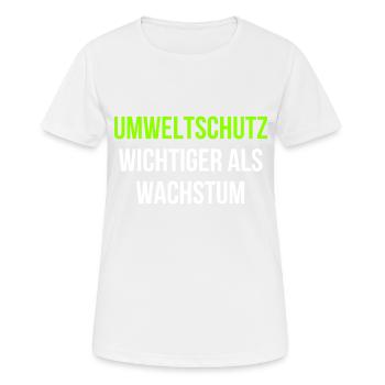 Umweltschutz wichtiger als Wachstum - Frauen T-Shirt atmungsaktiv - Weiß - Vorne - AI Model Female 172 dark (172cm)