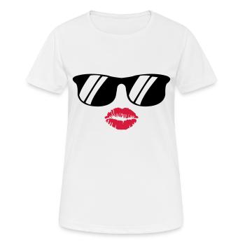kiss face - Frauen T-Shirt atmungsaktiv - Weiß - Vorne - AI Model Female 172 dark (172cm)