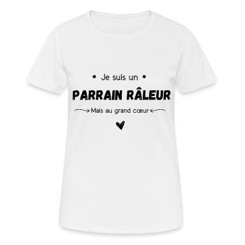 Je suis un parrain râleur mais au grand cœur - T-shirt respirant Femme - blanc - Devant - AI Model Female 172 dark (172cm)