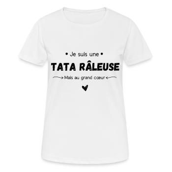 Je suis une tata râleuse mais au grand cœur - T-shirt respirant Femme - blanc - Devant - AI Model Female 172 dark (172cm)