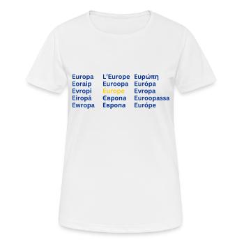 European Unity - Europe - Frauen T-Shirt atmungsaktiv - Weiß - Vorne - AI Model Female 172 dark (172cm)