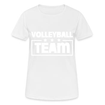 Amorti de l’équipe de volley-ball - T-shirt respirant Femme - blanc - Devant - AI Model Female 172 dark (172cm)