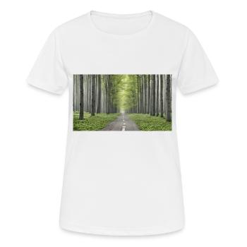 Strasse im Wald - Frauen T-Shirt atmungsaktiv - Weiß - Vorne - AI Model Female 172 dark (172cm)