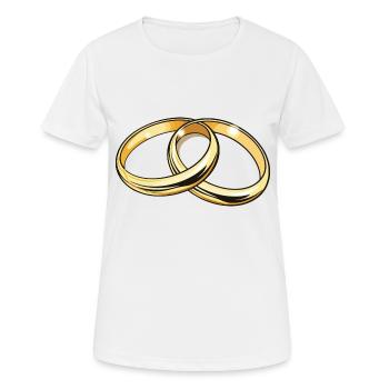 Anneaux de mariage symbole mariage - T-shirt respirant Femme - blanc - Devant - AI Model Female 172 dark (172cm)