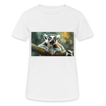 Animaux mignons qui se détendent - lémurien à queue annelée - T-shirt respirant Femme - blanc - Devant - AI Model Female 172 dark (172cm)