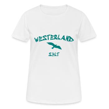 Westerland - Sylt - North Sea - Anchor - Seagull - Island - Women's Breathable T-Shirt - white - Front - AI Model Female 172 dark (172cm)
