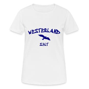 Westerland - Sylt - Mer du Nord - Ancre - Mouette - Île - T-shirt respirant Femme - blanc - Devant - AI Model Female 172 dark (172cm)