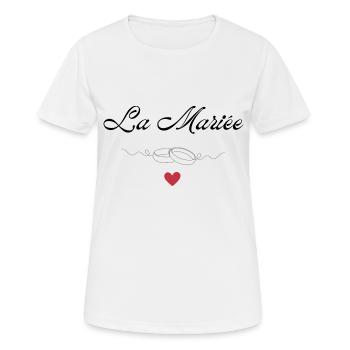 The Bride Rings-The Bride-to-be - Women's Breathable T-Shirt - white - Front - AI Model Female 172 dark (172cm)