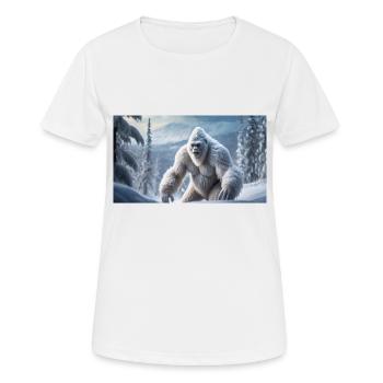 Sasquatch Bigfoot in den Bergen Schneemonster - Frauen T-Shirt atmungsaktiv - Weiß - Vorne - AI Model Female 172 dark (172cm)