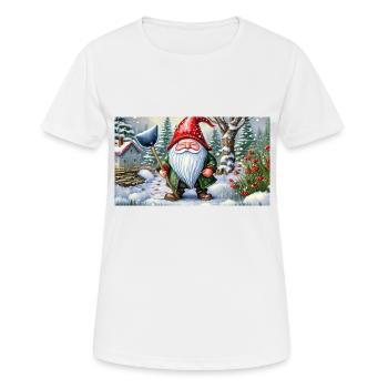 cute little gnomes everyday life – shoveling snow - Women's Breathable T-Shirt - white - Front - AI Model Female 172 dark (172cm)