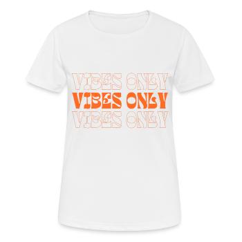 Vibes only - Frauen T-Shirt atmungsaktiv - Weiß - Vorne - AI Model Female 172 dark (172cm)
