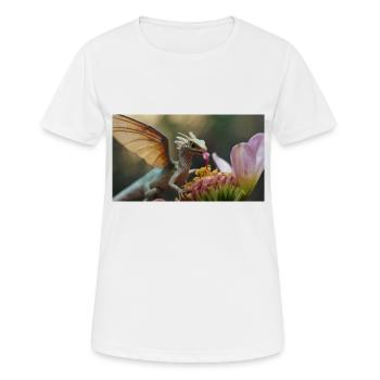 Ein realistischer, majestätischer kleiner niedlicher Drache - Frauen T-Shirt atmungsaktiv - Weiß - Vorne - AI Model Female 172 dark (172cm)