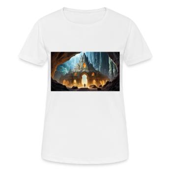 creepy mythical places – underground Agartha - Women's Breathable T-Shirt - white - Front - AI Model Female 172 dark (172cm)