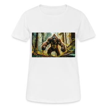 Sasquatch Bigfoot im Waldmonster dunkel - Frauen T-Shirt atmungsaktiv - Weiß - Vorne - AI Model Female 172 dark (172cm)