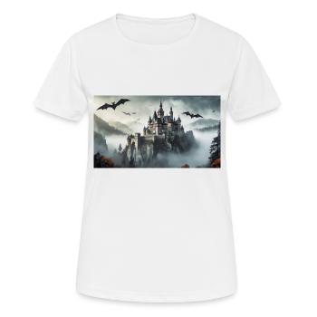Gruselige mythische Orte – Schloss von Dracula - Frauen T-Shirt atmungsaktiv - Weiß - Vorne - AI Model Female 172 dark (172cm)