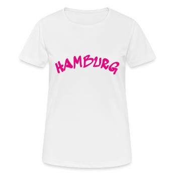 Hamburg - Hansestadt - Deutschland - Germany - Frauen T-Shirt atmungsaktiv - Weiß - Vorne - AI Model Female 172 dark (172cm)
