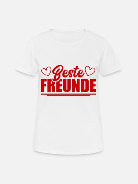 beste freunde - Frauen T-Shirt atmungsaktiv - Weiß