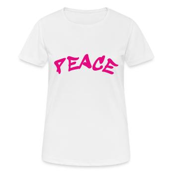Slogan Paix et Amour - Frieden - T-shirt respirant Femme - blanc - Devant - AI Model Female 172 dark (172cm)