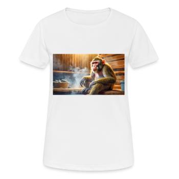 Jeu de mots : expression ambiguë – Affenhitze (chaleur) - T-shirt respirant Femme - blanc - Devant - AI Model Female 172 dark (172cm)