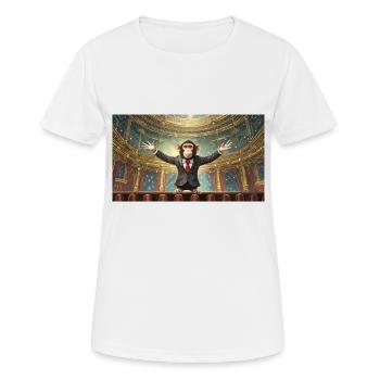 Jeu de mots sur l’expression ambiguë – Affentheater (farce) - T-shirt respirant Femme - blanc - Devant - AI Model Female 172 dark (172cm)