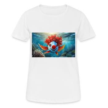Jeu de mots : expression allemande ambiguë - Clownfisch - T-shirt respirant Femme - blanc - Devant - AI Model Female 172 dark (172cm)