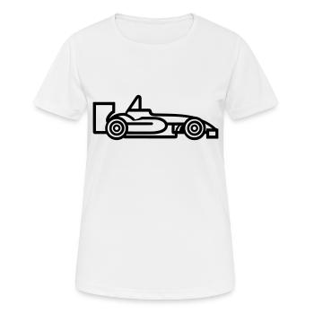 F1-Rennwagen - Frauen T-Shirt atmungsaktiv - Weiß - Vorne - AI Model Female 172 dark (172cm)