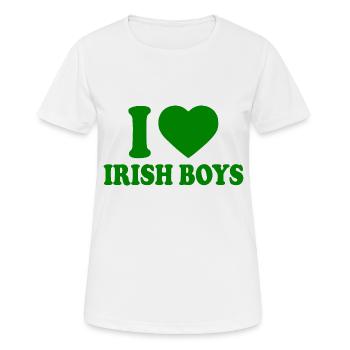 I love irish boys - Frauen T-Shirt atmungsaktiv - Weiß - Vorne - AI Model Female 172 dark (172cm)