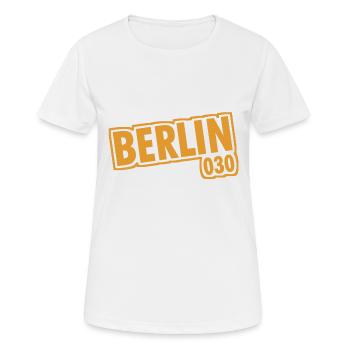 Berlin - 030 - Capitale - Allemagne - Indicatif régional - T-shirt respirant Femme - blanc - Devant - AI Model Female 172 dark (172cm)