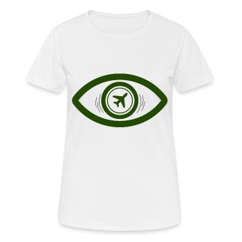 military aircraft in the eyes - Women's Breathable T-Shirt - white - Front - AI Model Female 172 dark (172cm)