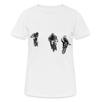 BMX Rennen Rennen ATV Motocross - Frauen T-Shirt atmungsaktiv - Weiß - Vorne - AI Model Female 172 dark (172cm)