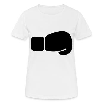 Boxhandschuh - Frauen T-Shirt atmungsaktiv - Weiß - Vorne - AI Model Female 172 dark (172cm)