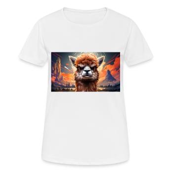 Animaux mignons - alpaga - T-shirt respirant Femme - blanc - Devant - AI Model Female 172 dark (172cm)