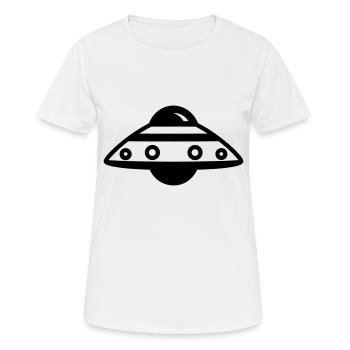 fliegende Untertasse - Frauen T-Shirt atmungsaktiv - Weiß - Vorne - AI Model Female 172 dark (172cm)