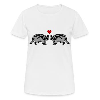 waschbären verliebt - Frauen T-Shirt atmungsaktiv - Weiß - Vorne - AI Model Female 172 dark (172cm)