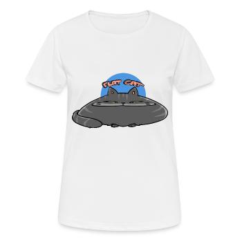 Flat Cat - Women's Breathable T-Shirt - white - Front - AI Model Female 172 dark (172cm)