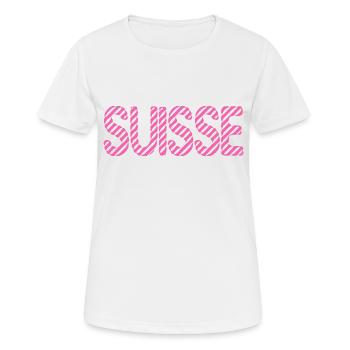 SCHWEIZ. LAND. GENF. HUMOR. FLAGGE. GENF - Frauen T-Shirt atmungsaktiv - Weiß - Vorne - AI Model Female 172 dark (172cm)