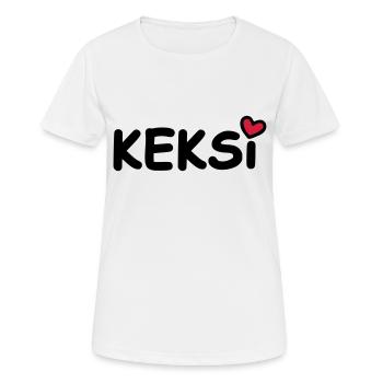 Keksi Nom d’animal de compagnie Coeur - T-shirt respirant Femme - blanc - Devant - AI Model Female 172 dark (172cm)