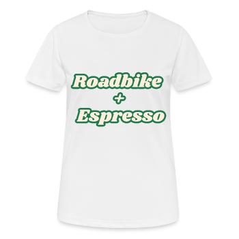 Roadbike + Espresso - Frauen T-Shirt atmungsaktiv - Weiß - Vorne - AI Model Female 172 dark (172cm)