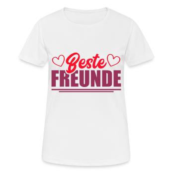 beste freunde - Frauen T-Shirt atmungsaktiv - Weiß - Vorne - AI Model Female 172 dark (172cm)