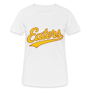 Eaters (fließende Vintage-Baseball-Typografie) - Frauen T-Shirt atmungsaktiv - Weiß - Vorne - AI Model Female 172 dark (172cm)