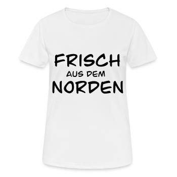 frisch aus dem Norden - Frauen T-Shirt atmungsaktiv - Weiß - Vorne - AI Model Female 172 dark (172cm)
