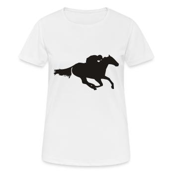 rennpferd - Frauen T-Shirt atmungsaktiv - Weiß - Vorne - AI Model Female 172 dark (172cm)