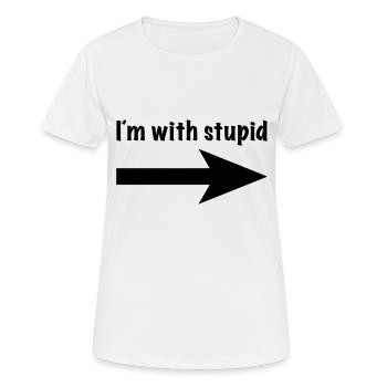 I´m with stupid - Women's Breathable T-Shirt - white - Front - AI Model Female 172 dark (172cm)