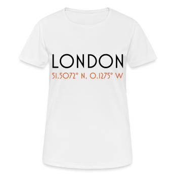 london coordinates - T-shirt respirant Femme - blanc - Devant - AI Model Female 172 dark (172cm)