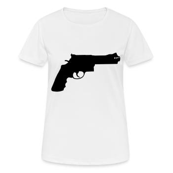 Revolver - Frauen T-Shirt atmungsaktiv - Weiß - Vorne - AI Model Female 172 dark (172cm)