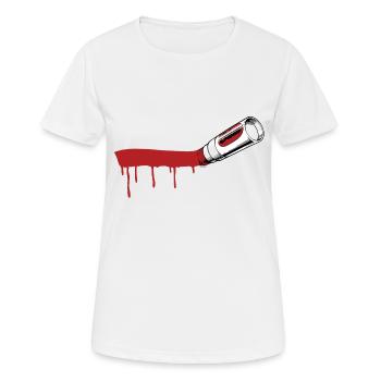 Marker Swoosh - Frauen T-Shirt atmungsaktiv - Weiß - Vorne - AI Model Female 172 dark (172cm)