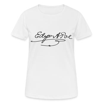 Edgar Allan Poe Signature - Frauen T-Shirt atmungsaktiv - Weiß - Vorne - AI Model Female 172 dark (172cm)